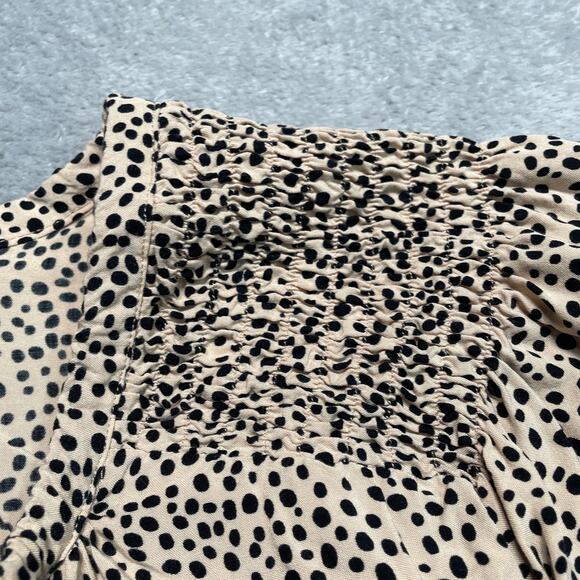 BeachGold Romper Womens Extra Large Beige Cheetah Animal Print Anthropologie - Picture 6 of 11